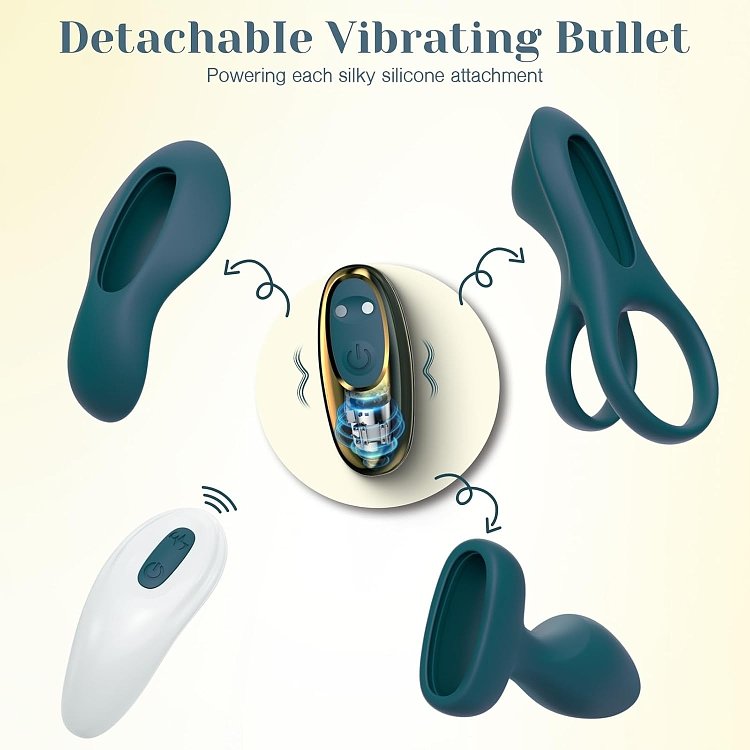 Tracy's Dog Maxikit Couples Vibe Set, Vibrating Cock Ring, Panty Vibrator & Butt Plug with Bullet, Green