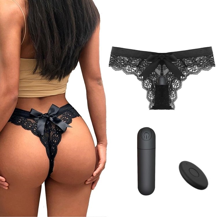 SMD Play Wearable, Underwear with Built-in Bullet Vibrator with Remote Control, Black