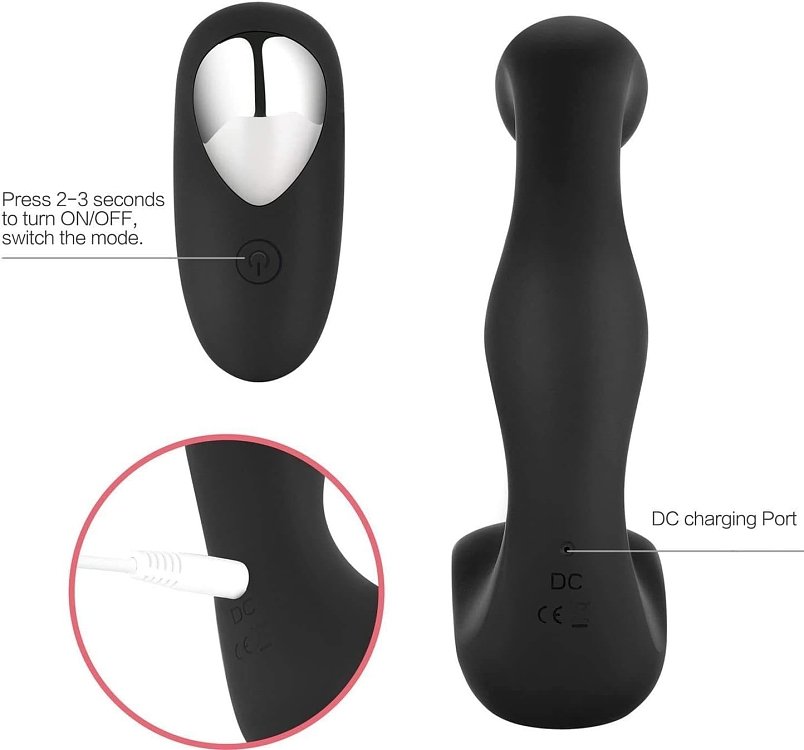 SMD Ballista, Prostate Vibrator with Ball Stimulator 13cm, Δονήτης Προστάτη, Black