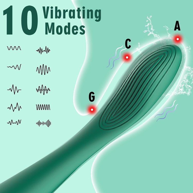 SMD G-Hook, G-Spot Vibrator Bendable με 10 Vibration Modes, Green