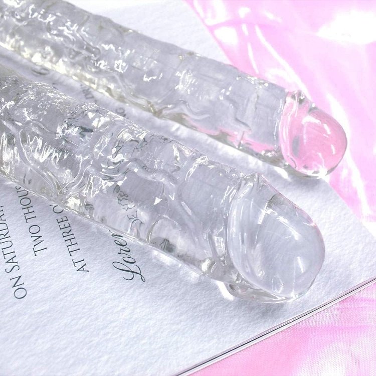 SMD The Dirty Double, Double Edged Realistic Dildo 33cm, Clear