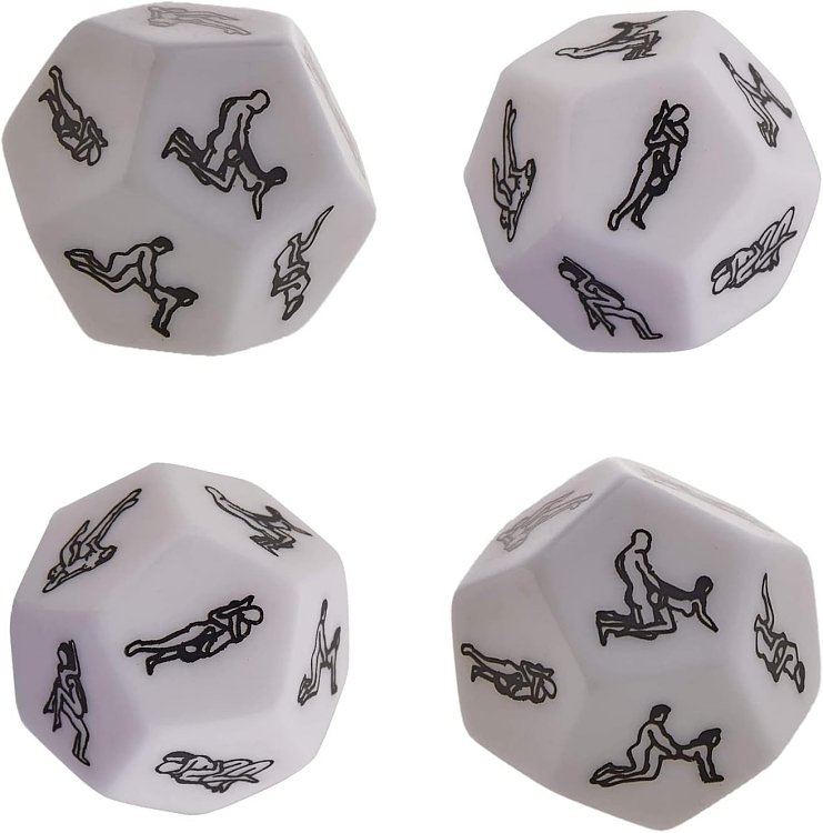 SMD Lucky Lovers White Dice, Couples Intimacy Game Play Dice With 12 Positions, Ερωτικό Ζάρι με 12 Στάσεις, White