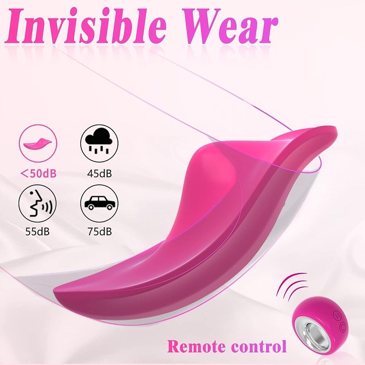 SMD Mini Wearable Clit Vibrator, Wireless Use with Controller, 12 Vibrating Modes, Pink