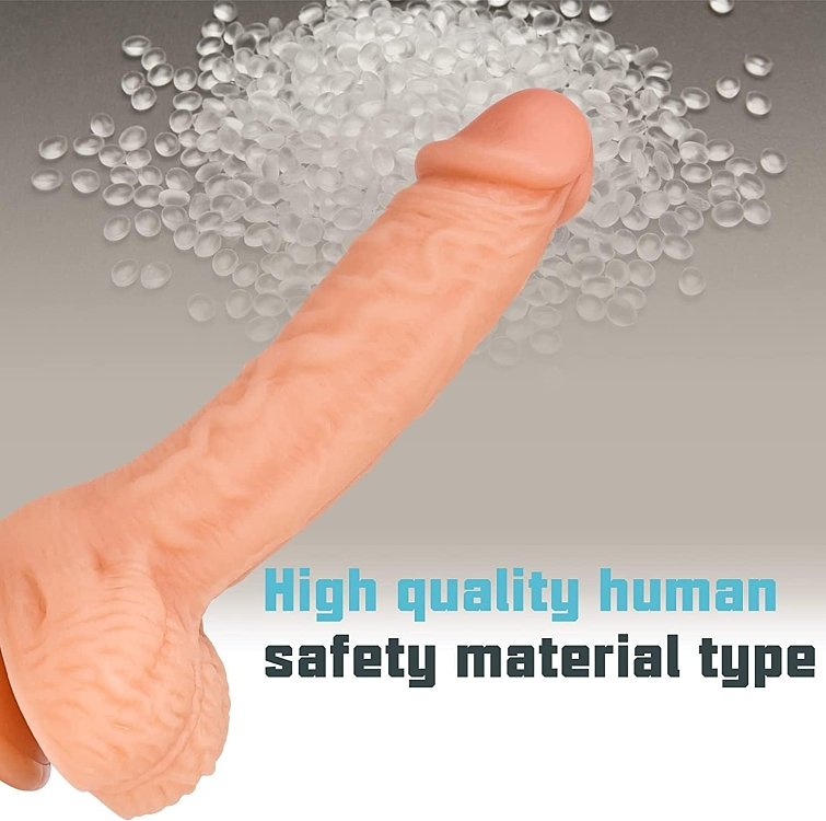 SMD Sweet Spot, Realistic Dildo Liquid Silicone, Ρεαλιστικό Ομοιώμα Πέους με Όρχεις και Βεντούζα, 18.4cm, Flesh