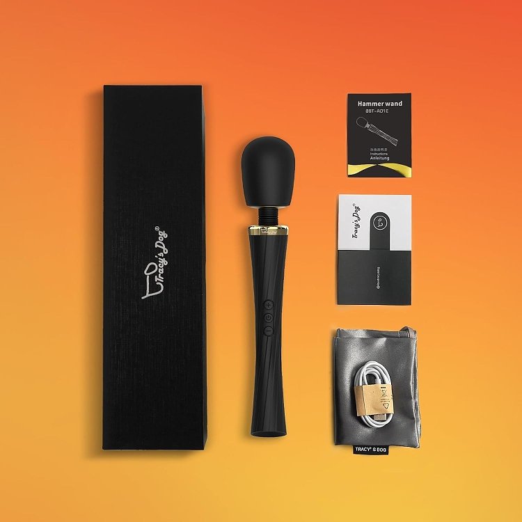 Tracy's Dog Wand Vibrator, Aσύρματος Κλειτοριδικός Δονητής, Black
