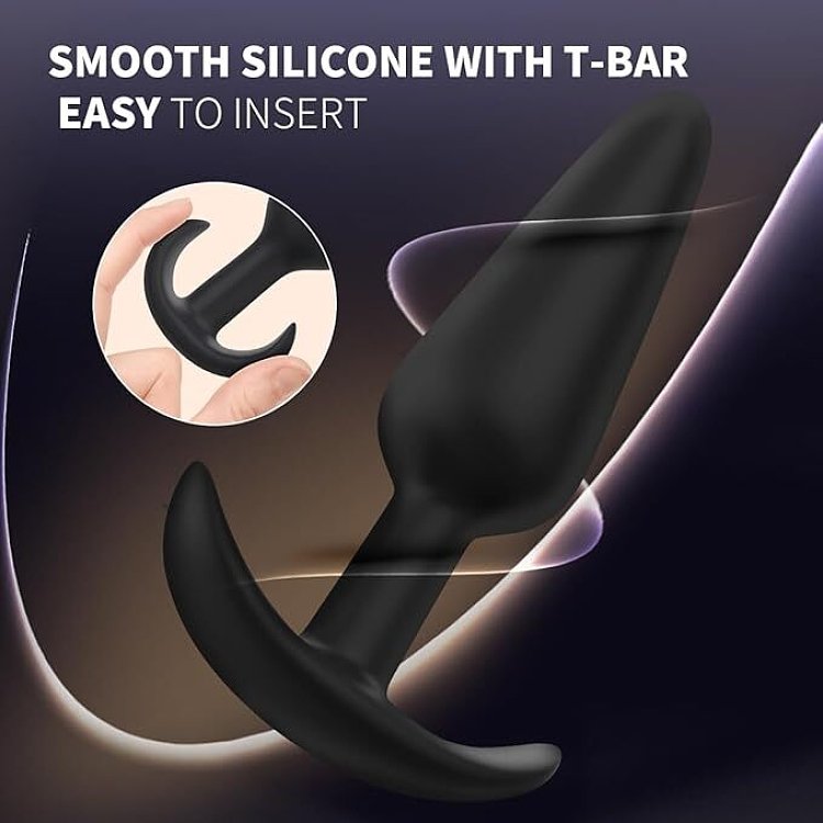 SMD Butt Plug Set For Beginners, Πρωκτική Σφήνα από Σιλικόνη, Σετ των 3 (S / M / L ), Black