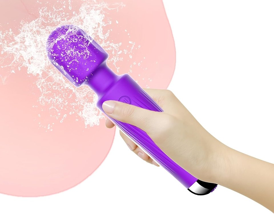 SMD Vibrator Wand, Σετ Ασύρματος Κλειτοριδικός δονητής και Λιπαντικό 200ml , 20 Vibrations & 8 intensities, Purple