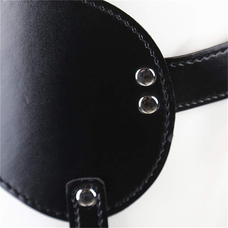 SMD Ballistix, Leather Eye Mask with Ball Mouth Gag, Black