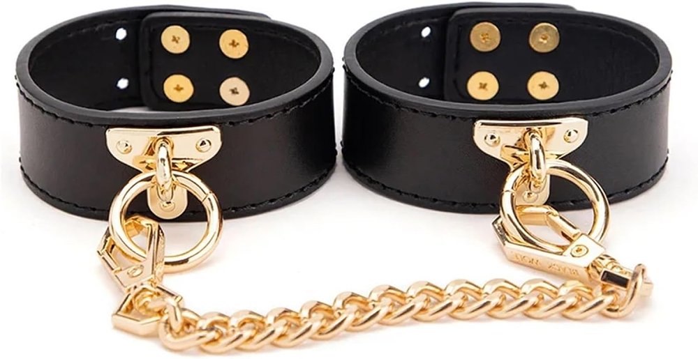 SMD Twisted Metal, BDSM Supreme HandCuffs, Black / Gold