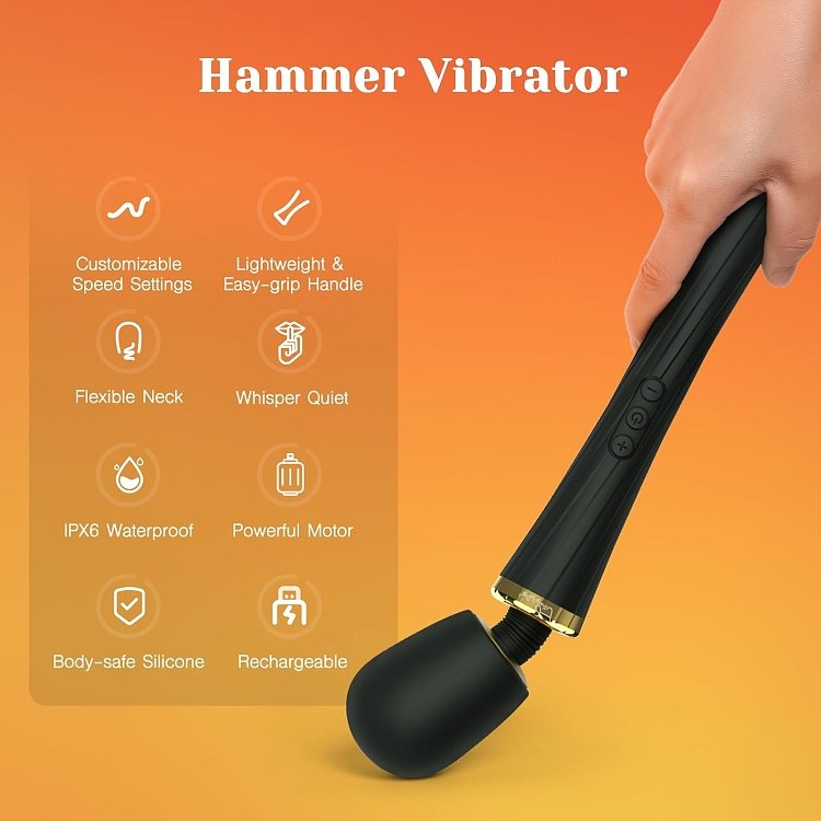 Tracy's Dog Wand Vibrator, Aσύρματος Κλειτοριδικός Δονητής, Black