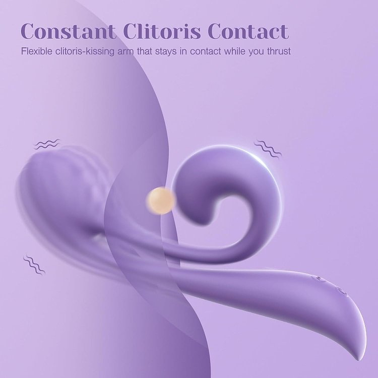 Tracy's Dog Junibell Clitoral Rabbit Vibrator, Dual Stimualtion, Liquid Silicone, 10 Vibration Modes, Whisper-Quiet, Lavender