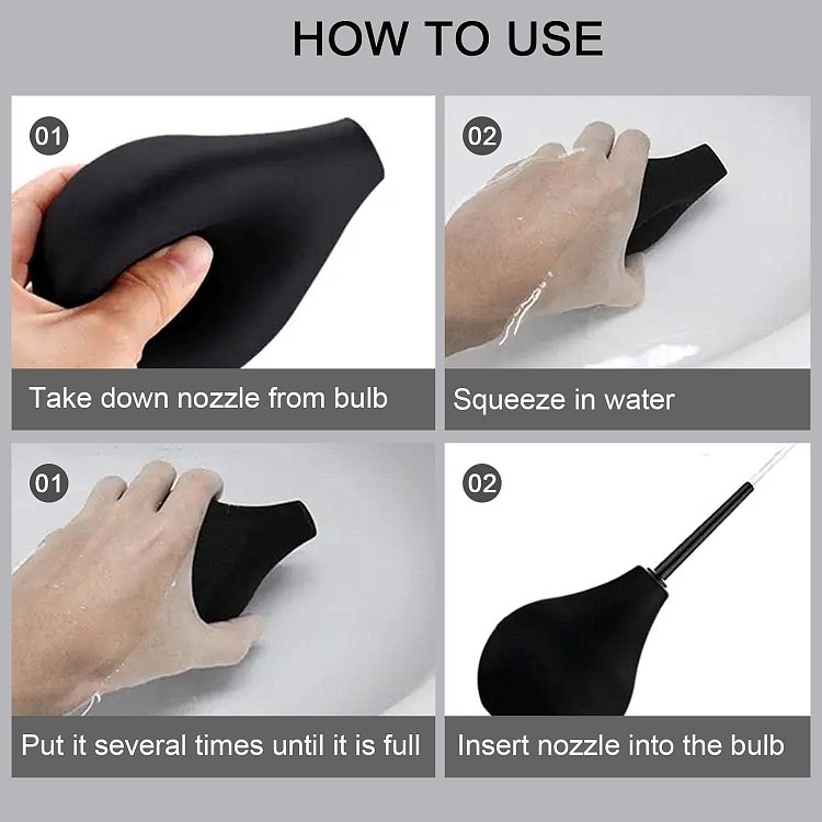 SMD Enema Bulb for Intestinal Cleansing 160ml, Internal Cleansing, Black