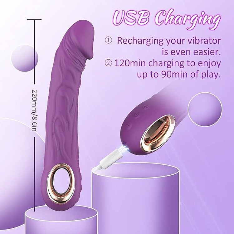 SMD Jumper-O, Realistic Vibrator Dildo 22,1cm Ρεαλιστικός Δονητής, Purple