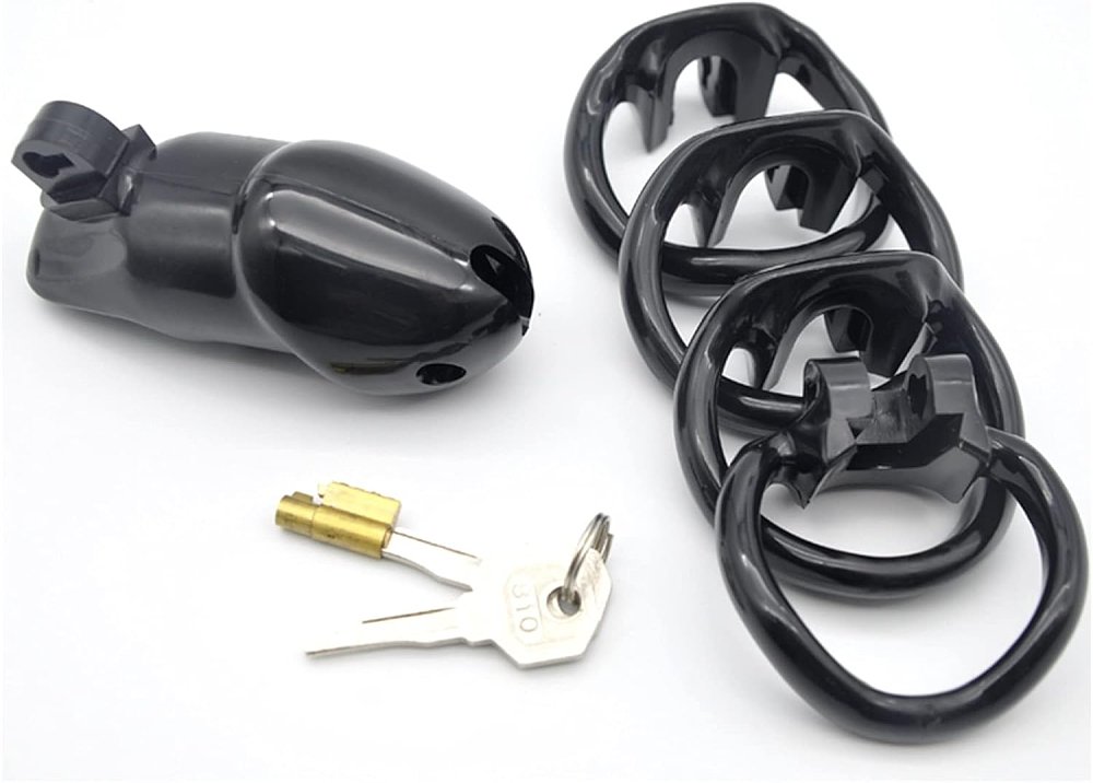 SMD EnCaged, Chastity Male Penis Cage, Adjustable 4 Fits, Hidden Lock & Hollow Design, Black