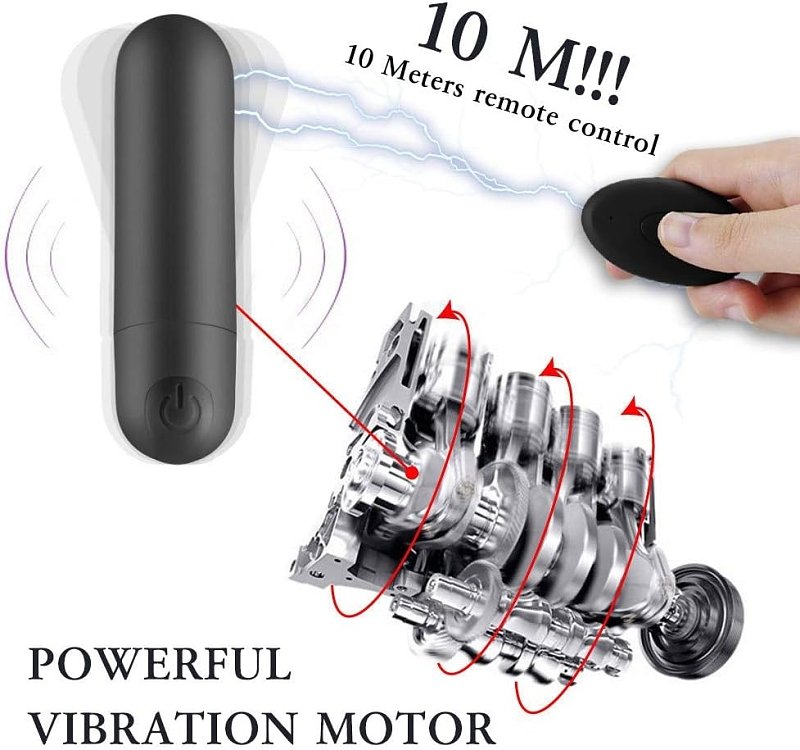 SMD Play Wearable, Underwear with Built-in Bullet Vibrator with Remote Control, Black