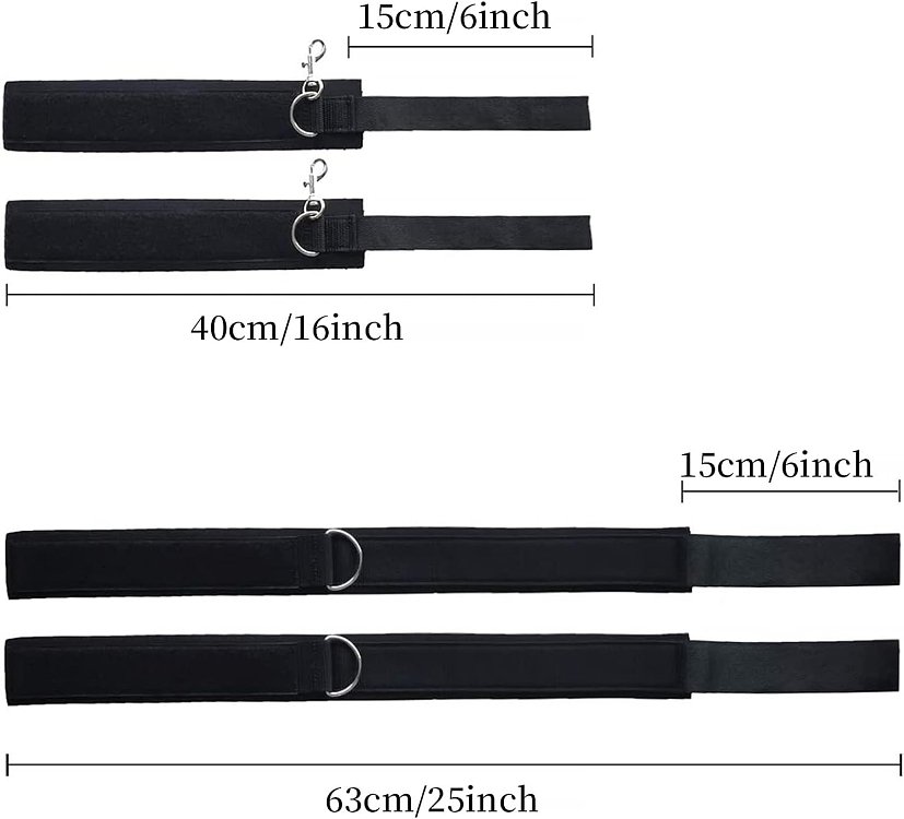 SMD Restrain me, Thigh And Wrist Cuffs, BDSM Σετ Δεσίματος Μηρού με Καρπό, Black