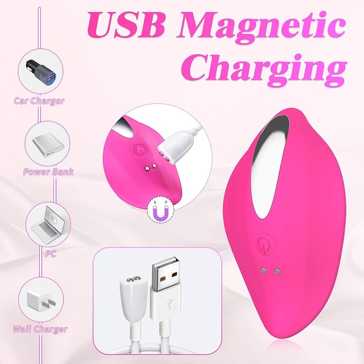 SMD Mini Wearable Clit Vibrator, Wireless Use with Controller, 12 Vibrating Modes, Pink