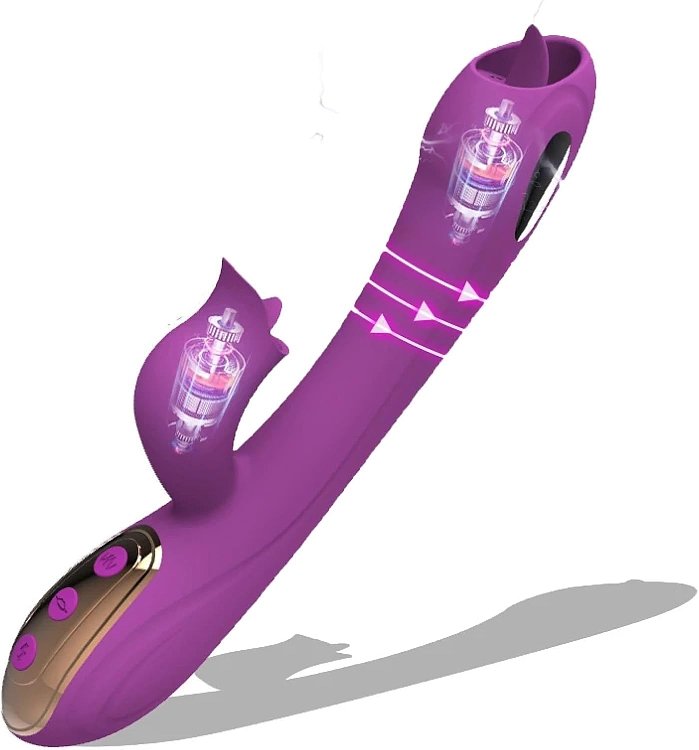 SMD Rebirth Rabbit Vibrator, 3-in-1 Sucking Swing & Licking Vibrator, Multiple Suction & Vibration Modes, Purple