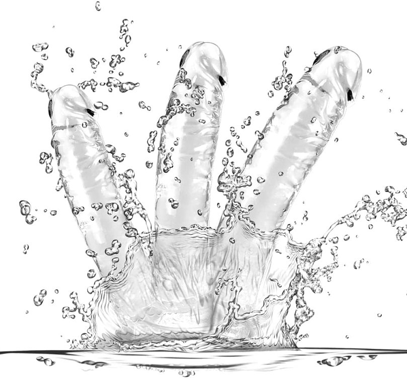 SMD Vanguard Set, Realistic Dildo Realistic Dildo with Suction Cup, Set of 3 (18 / 21 / 23cm), Clear