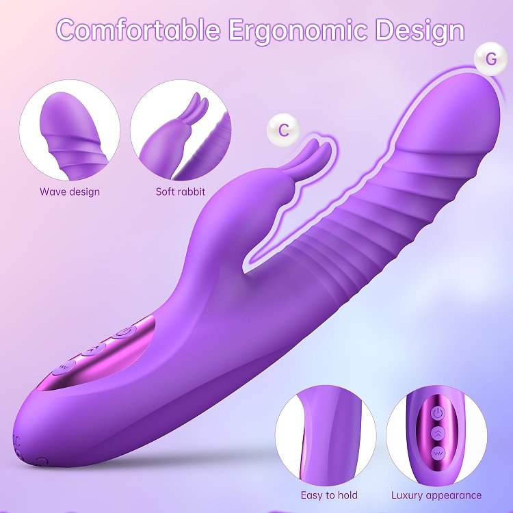 SMD Liberator Premium Multifunction Rabbit 360° Vibrator With Rotating, Thrusting & Heating Special Function, 24.5 cm, Purple