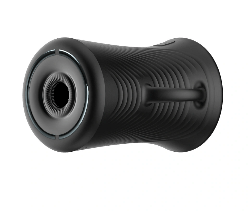 SMD Philyra Male Masturbator, Vibrating Realistic Textured Vagina, 3 Sucking Modes With Handle, Black