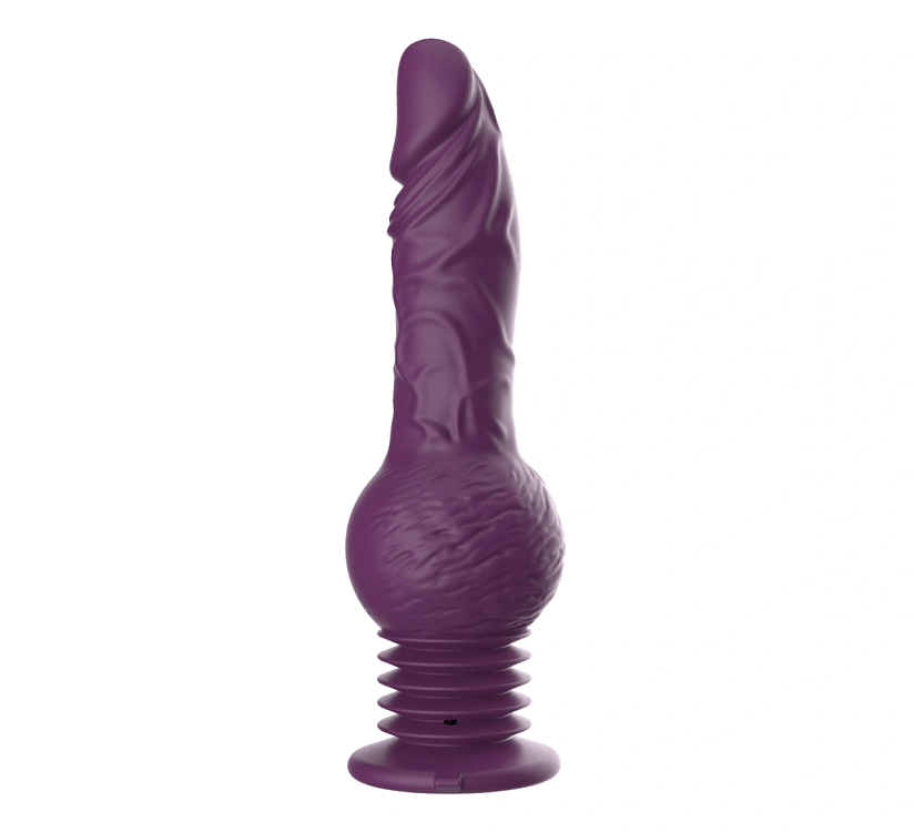 SMD Drill'n'Thrill, Thrusting Realistic Dildo Vibrator, 25cm 3 Bouncing & 10 Vibration Modes, Purple