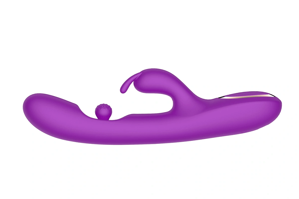 SMD Aurora Rabbit Swinging Silicone Vibrator, 7 Vibration Modes & 10 G-Spot Stimulation Modes, 24cm, Royal Purple