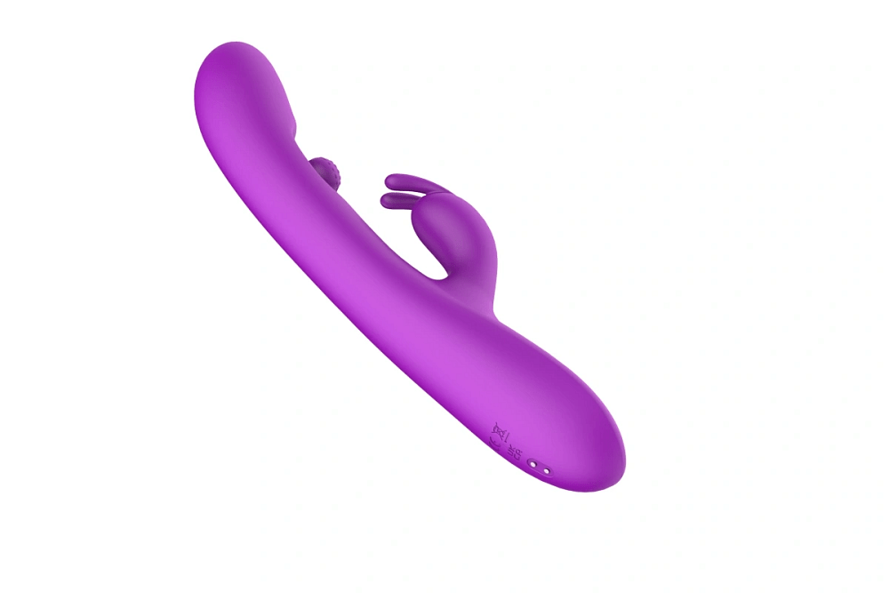 SMD Aurora Rabbit Swinging Silicone Vibrator, 7 Vibration Modes & 10 G-Spot Stimulation Modes, 24cm, Royal Purple