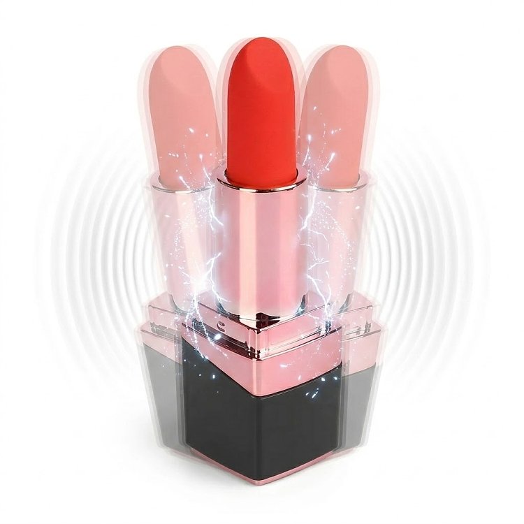 SMD Lipstick Stealthy Vibrator for Clitoral G-Spot & Anal Stimulation, Pocket Δονητής Κραγιόν με 10 Δονήσεις, Black/Red