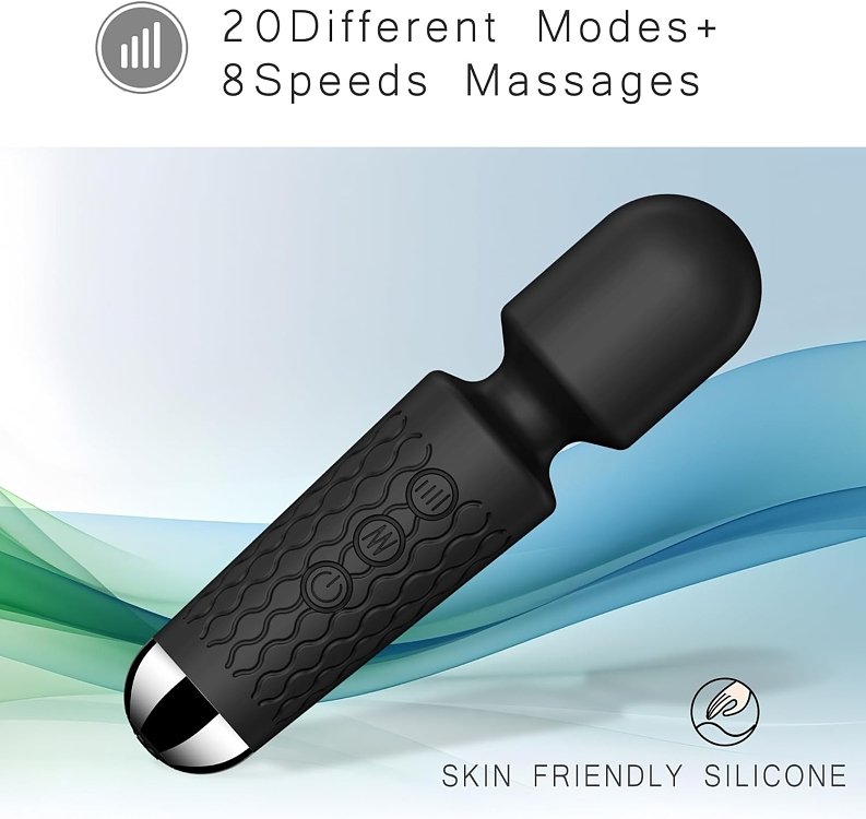SMD Vibrator Wand Pocket, Ασύρματος Κλειτοριδικός δονητής 15cm, 20 Vibrations & 8 intensities, Black