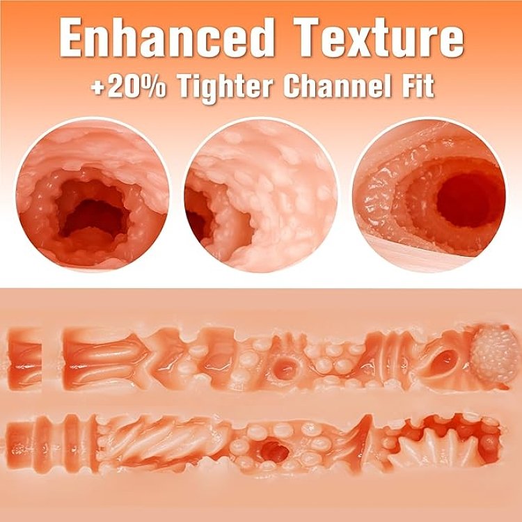 SMD Menjoy Emilia, 2-in-1 Masturbator with 3D Textured Realistic Pussy & Ass, Super Soft Skin, Flesh