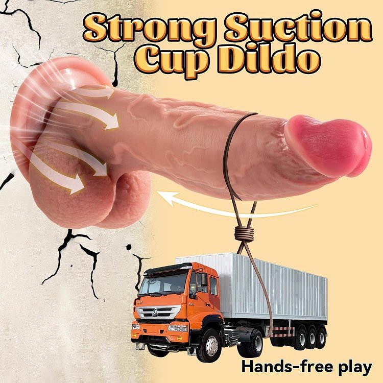 SMD Thick Joy, Realistic Dildo, Ρεαλιστικό Ομοιώμα Πέους με Όρχεις και Βεντούζα, 20cm, Flesh