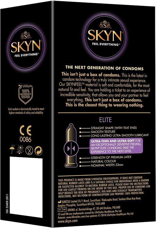 Skyn Condoms Elite Thin Natural 20pcs