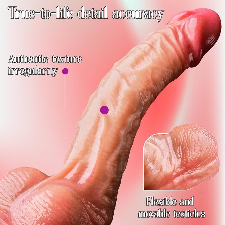SMD Erratic, Realistic Dildo 20cm with Dual Layer Silicone, Ρεαλιστικό Ομοιώμα Πέους με Όρχεις και Βεντούζα, Flesh