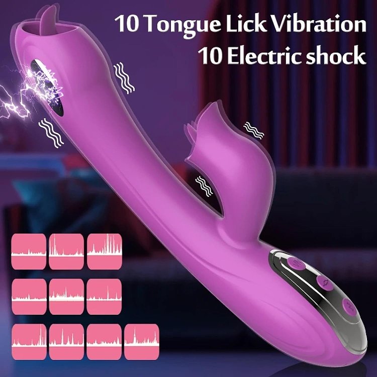 SMD Rebirth Rabbit Vibrator, 3-in-1 Sucking Swing & Licking Vibrator, Multiple Suction & Vibration Modes, Purple