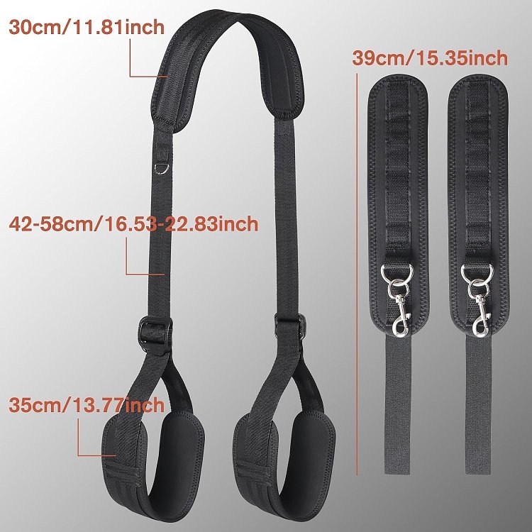 SMD Control me, BDSM Neck, Handcuffs & Thigh/Ankle Restraint System, Black