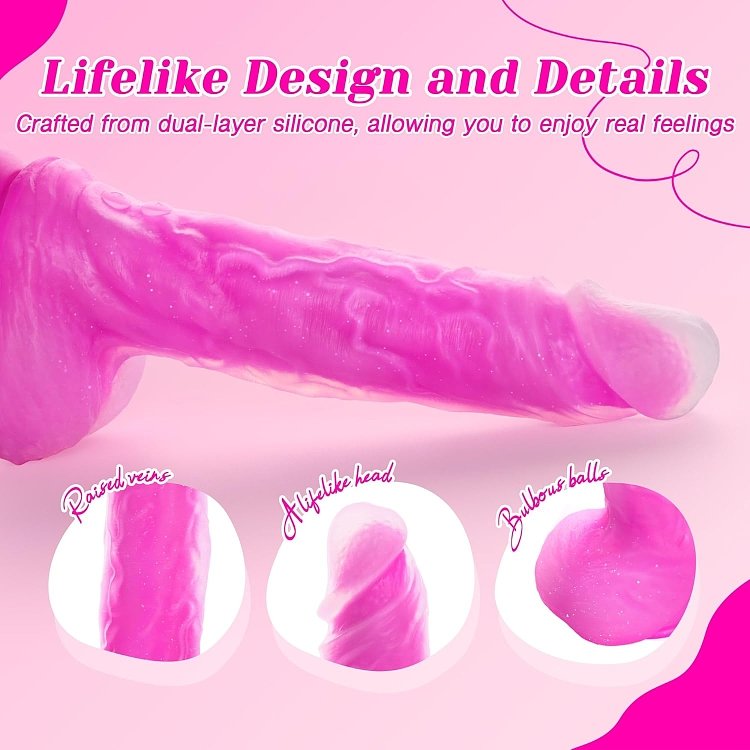 Tracy’s Dog JeliVoy Realistic Dildo 21cm, Thrusting & Heating Function, Remote control, Rose