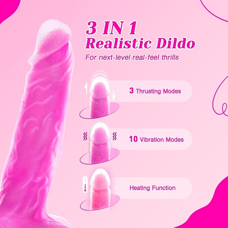 Tracy’s Dog JeliVoy Realistic Dildo 21cm, Thrusting & Heating Function, Remote control, Rose