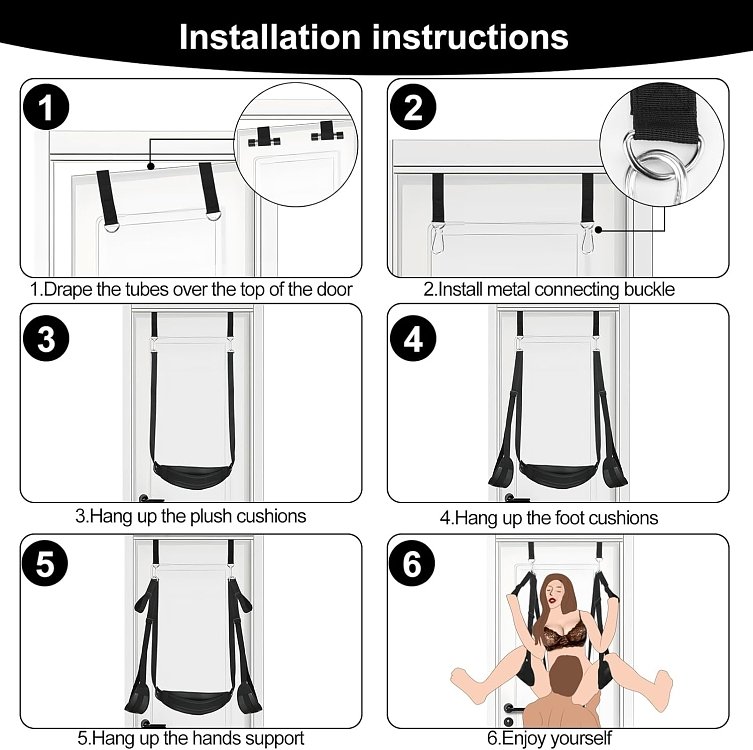 SMD Back Door, Sex Swing BDSM Κούνια, Black