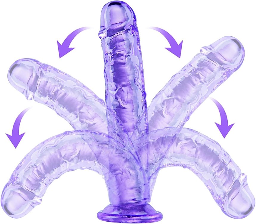 SMD Vanguard, Realistic Dildo 21cm Ρεαλιστικό Dildo με Βεντούζα, Purple / Clear