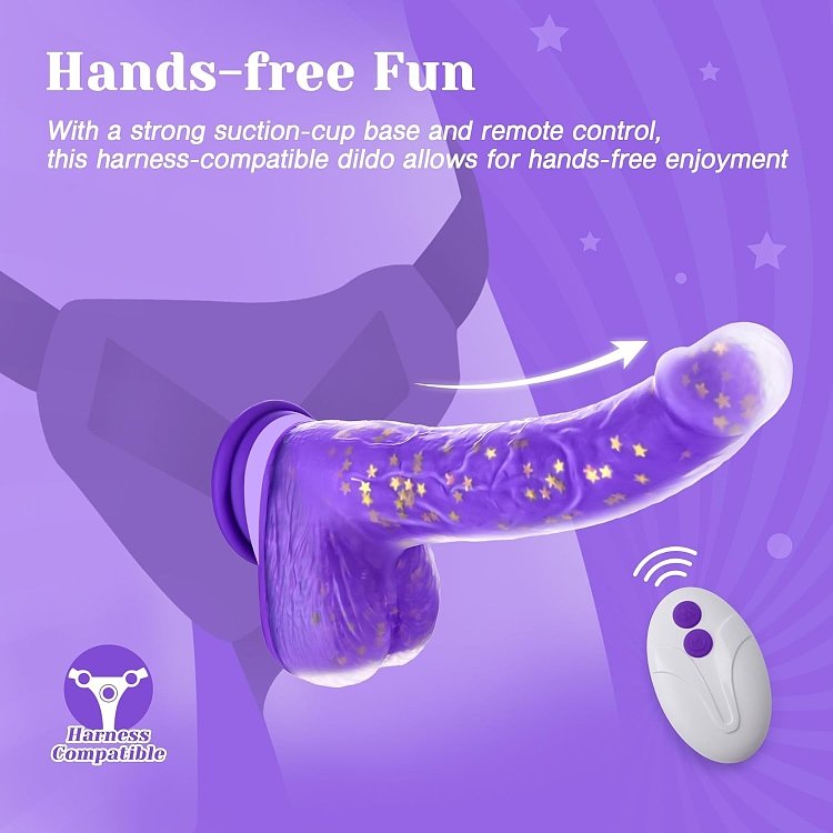Tracy’s Dog JeliVoy Realistic Dildo 23.5cm με Remote, Λειτουργία Thrusting & Heating, Purple