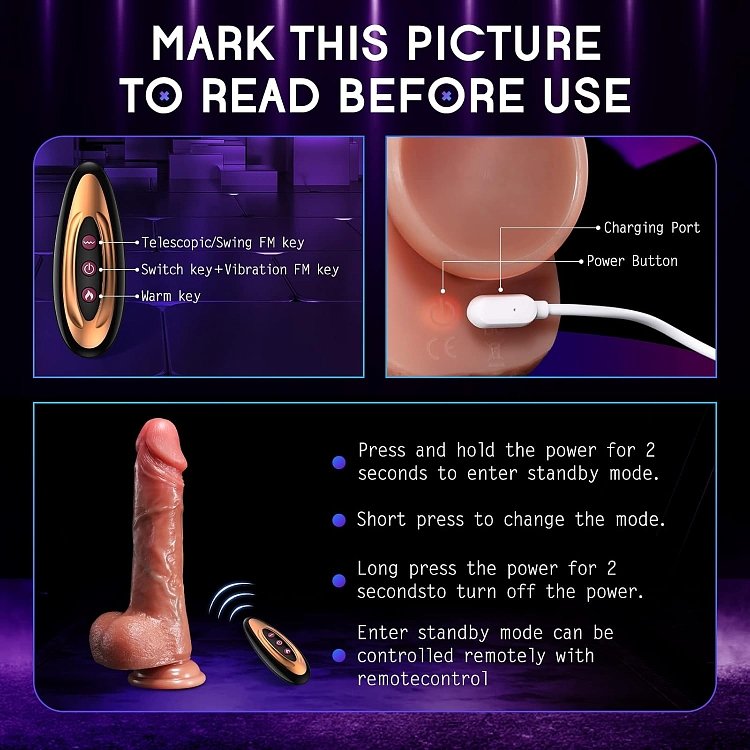 SMD Legend Alpha Realistic Vibrator Dildo 20,5cm με Remote, Thrusting & Heating Function