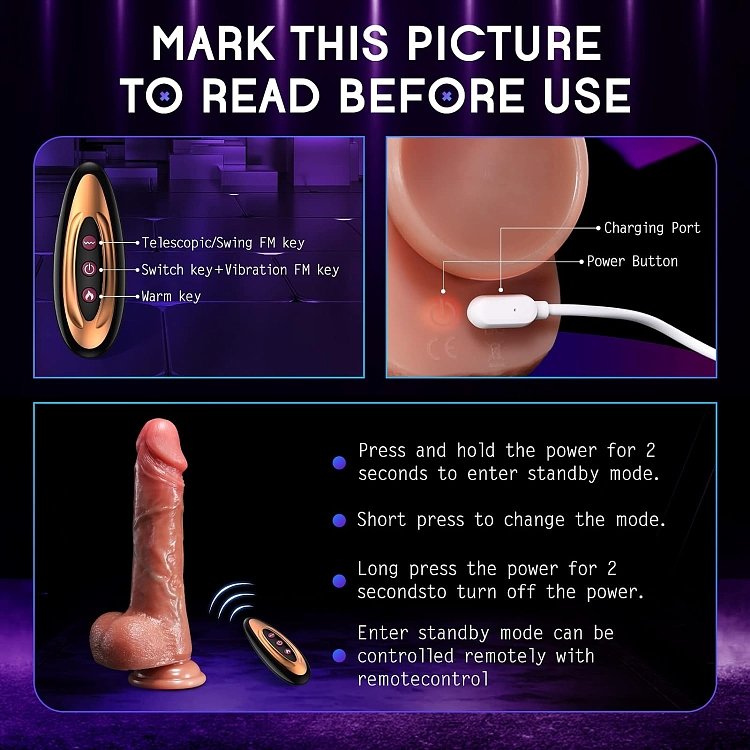 SMD Legend, Realistic Vibrator Dildo 22,5cm με Remote, Thrusting & Heating Function