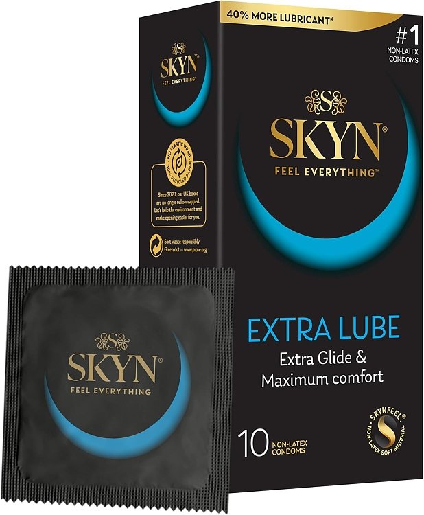 Skyn Extra Lube Condoms without Latex, Maximum Comfort 10pcs