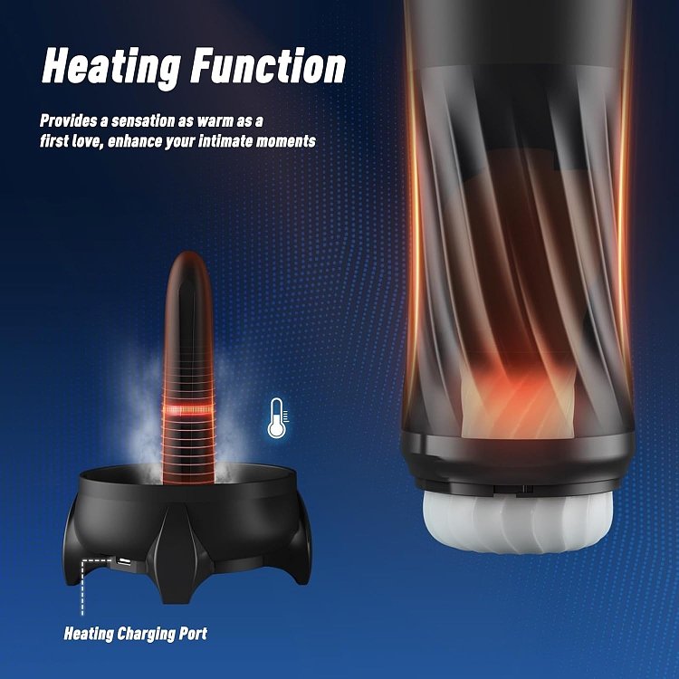 Tracy's Dog Steelcan Automatic Male Masturbator, 3 Twisting and 5 Thrusting Vibration Modes, Heating Function, Black