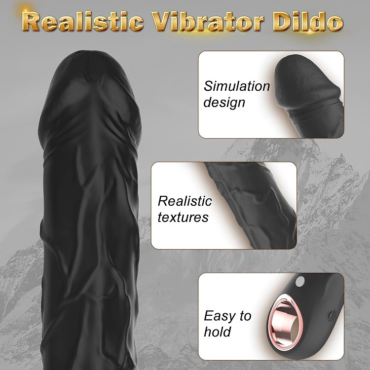 SMD Jumper Pocket, Realistic Vibrator Dildo 18cm Realistic Vibrator, Black