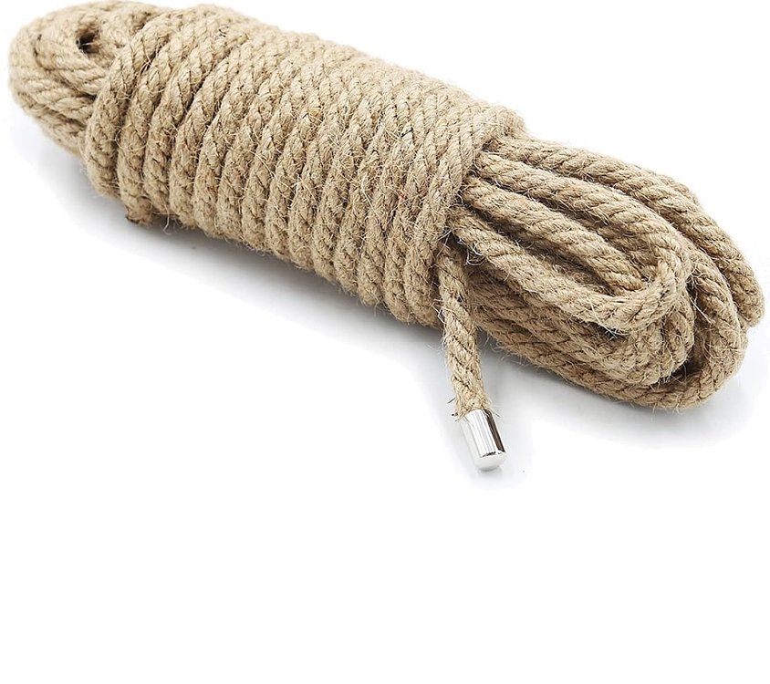 SMD Bow Tie 10m., Hemp Rope with Metal Tip, BDSM Tie Rope Cotton, Skin Color