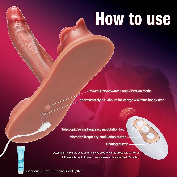 SMD Satisfaction, Sex Machine με Vibrator, Clit & Anal Stimulator με Remote, Heating Mode & 10 + 10 Vibrating Modes