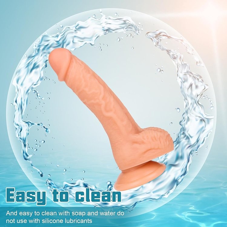SMD Sweet Spot, Realistic Dildo Liquid Silicone, Ρεαλιστικό Ομοιώμα Πέους με Όρχεις και Βεντούζα, 18.4cm, Flesh