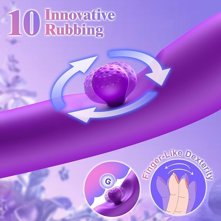 SMD Aurora Rabbit Swinging Silicone Vibrator, 7 Vibration Modes & 10 G-Spot Stimulation Modes, 24cm, Royal Purple